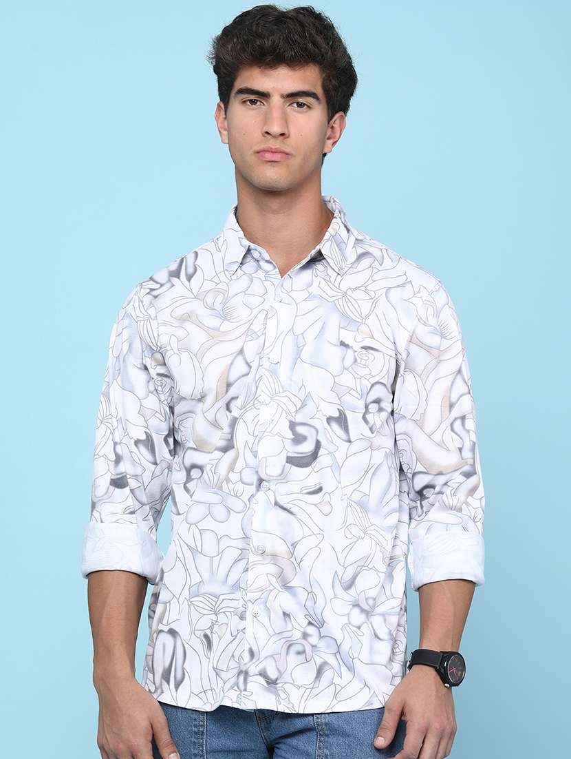 men printed long sleeves regular shirt - 22011022 -  Standard Image - 2