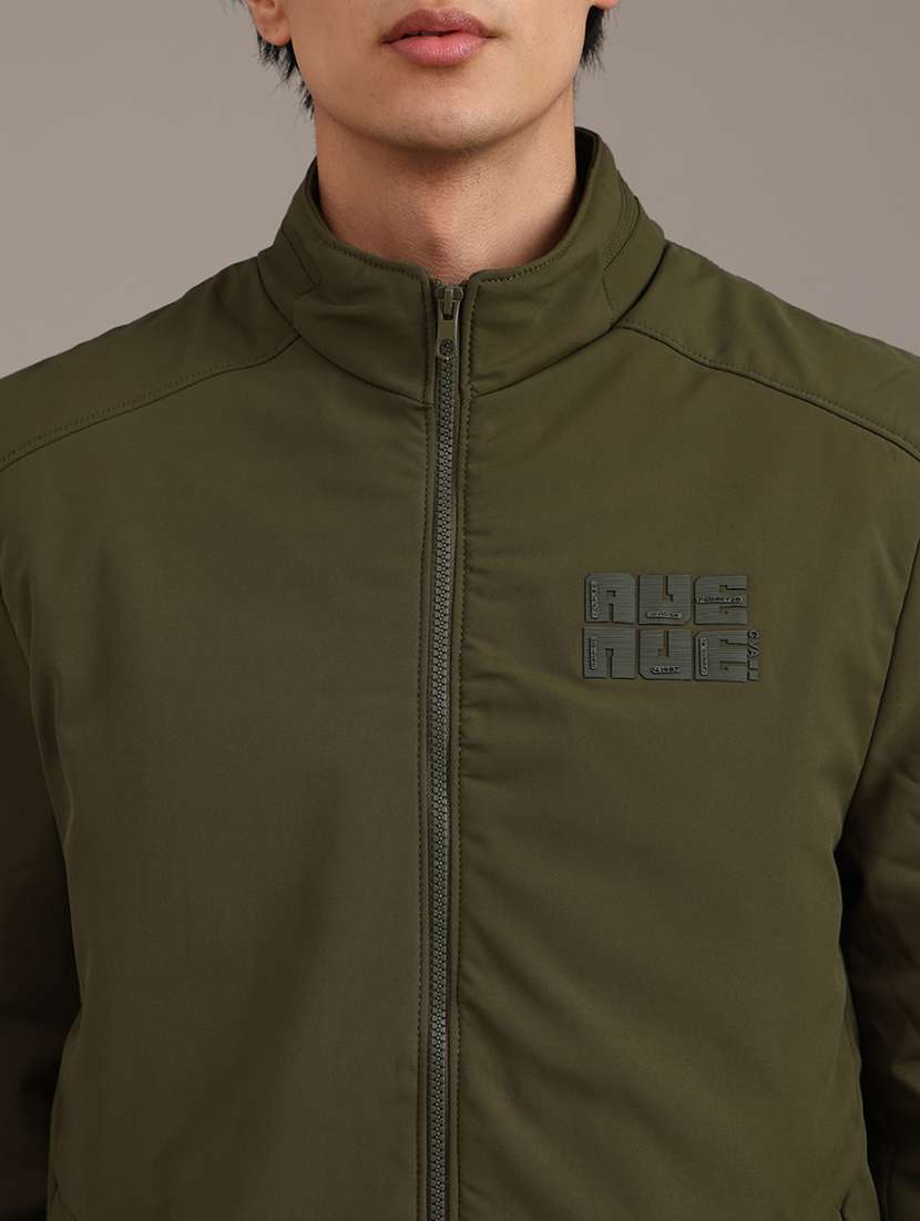 men solid long sleeve bomber jacket - 22011048 -  Standard Image - 2