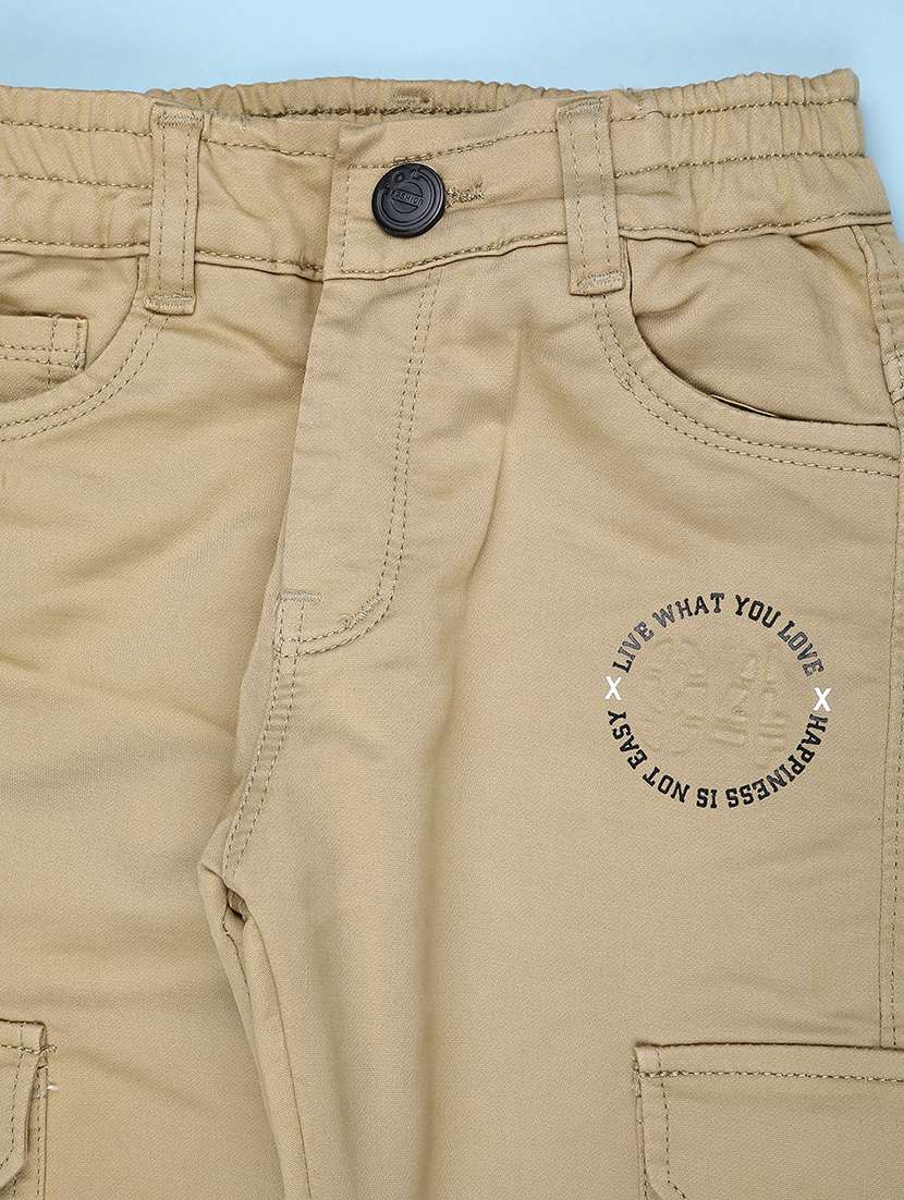 boys solid mid rise regular fit cargo - 22011152 -  Standard Image - 2
