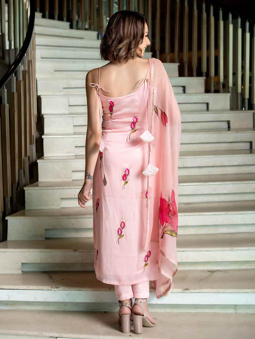 women floral printed sleeveless kurta pant with dupatta set - 22011208 - Standard Image - 2