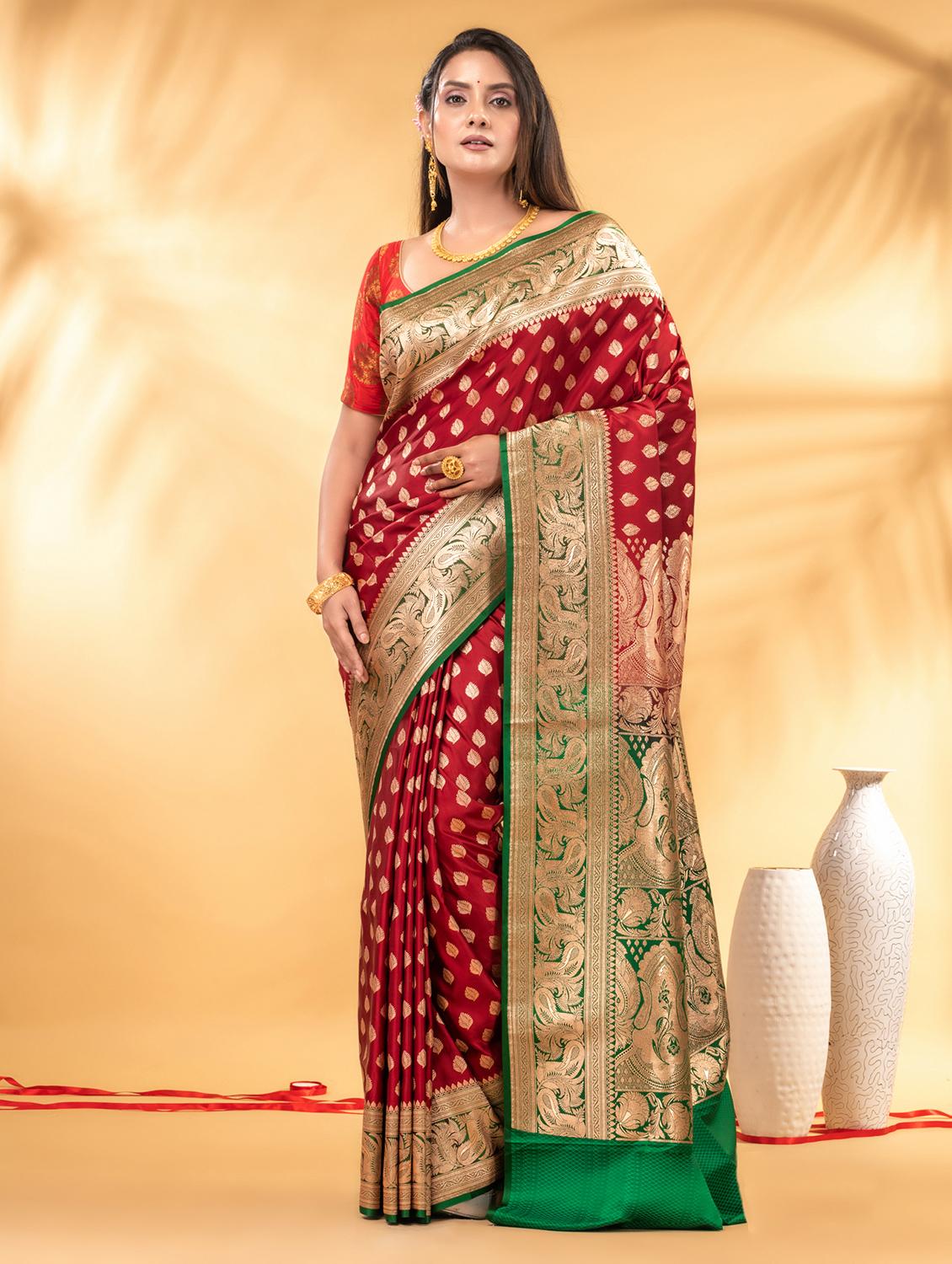 women self design banarasi saree with blouse - 22011337 - Zoom Image - 0