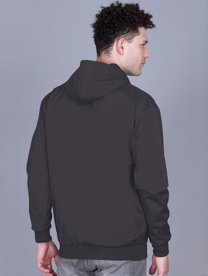 men solid long sleeve lightweight windcheater hooded jacket - 22011446 - Standard Image - 2