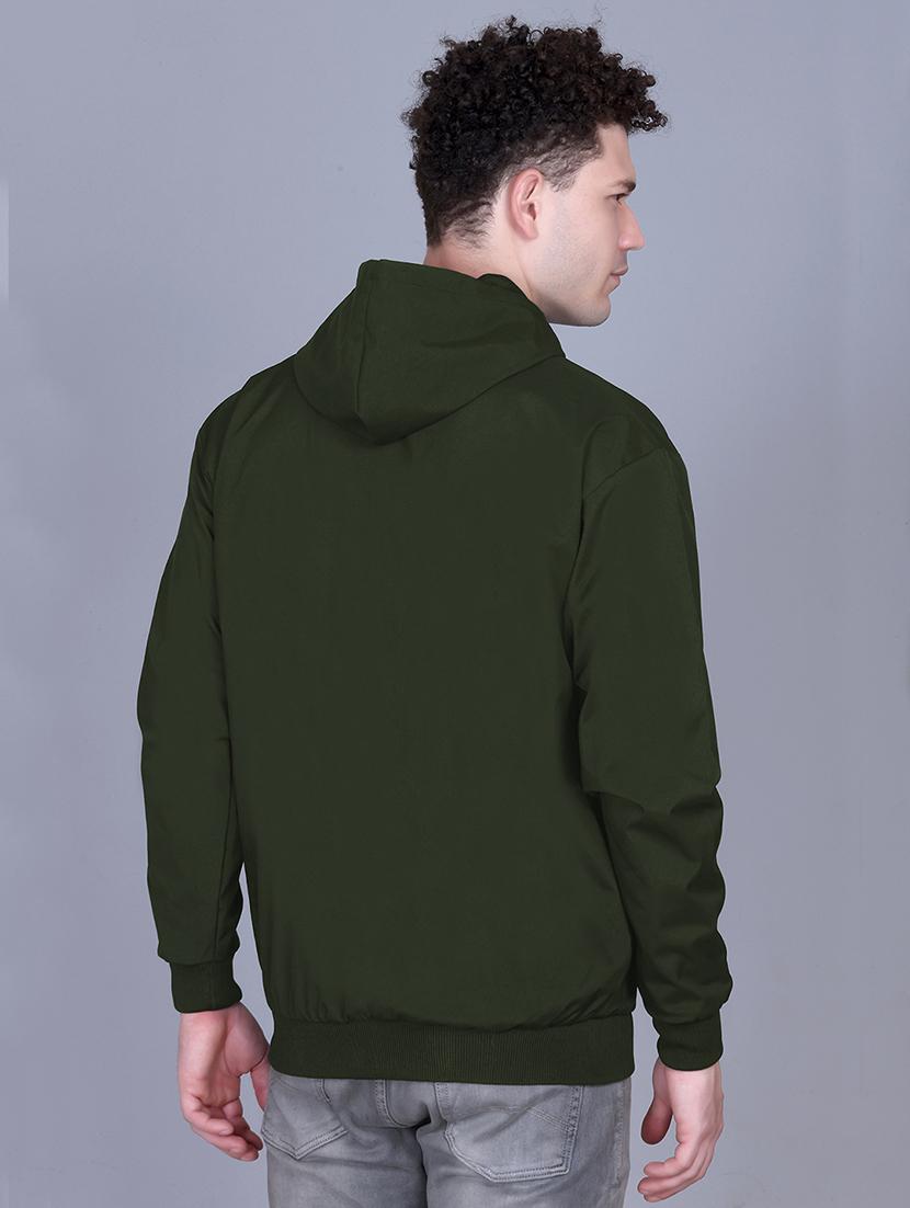 men solid long sleeve lightweight windcheater hooded jacket - 22011447 - Standard Image - 2
