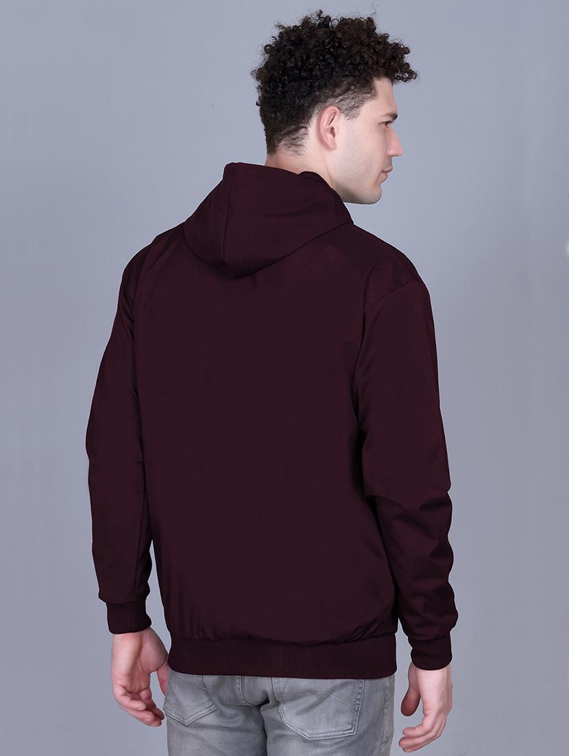 men solid long sleeve lightweight windcheater hooded jacket - 22011448 - Standard Image - 2