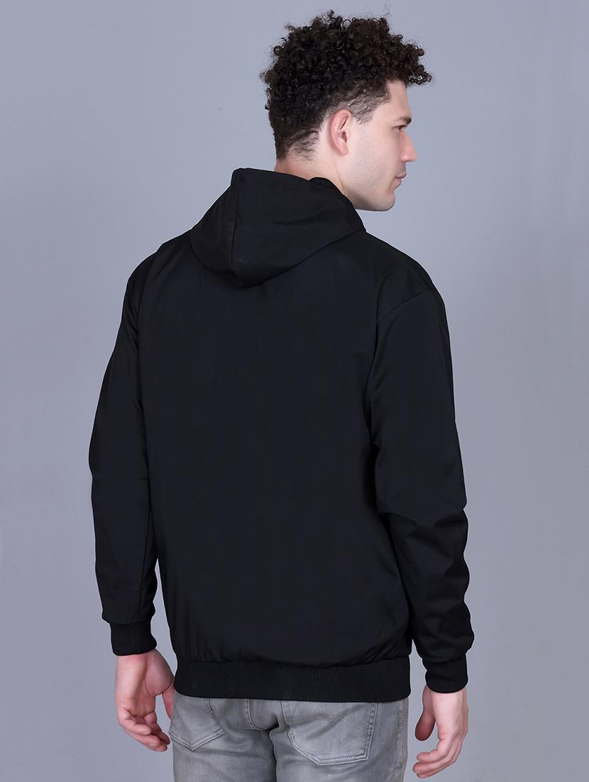 men solid long sleeve lightweight windcheater hooded jacket - 22011449 - Standard Image - 2