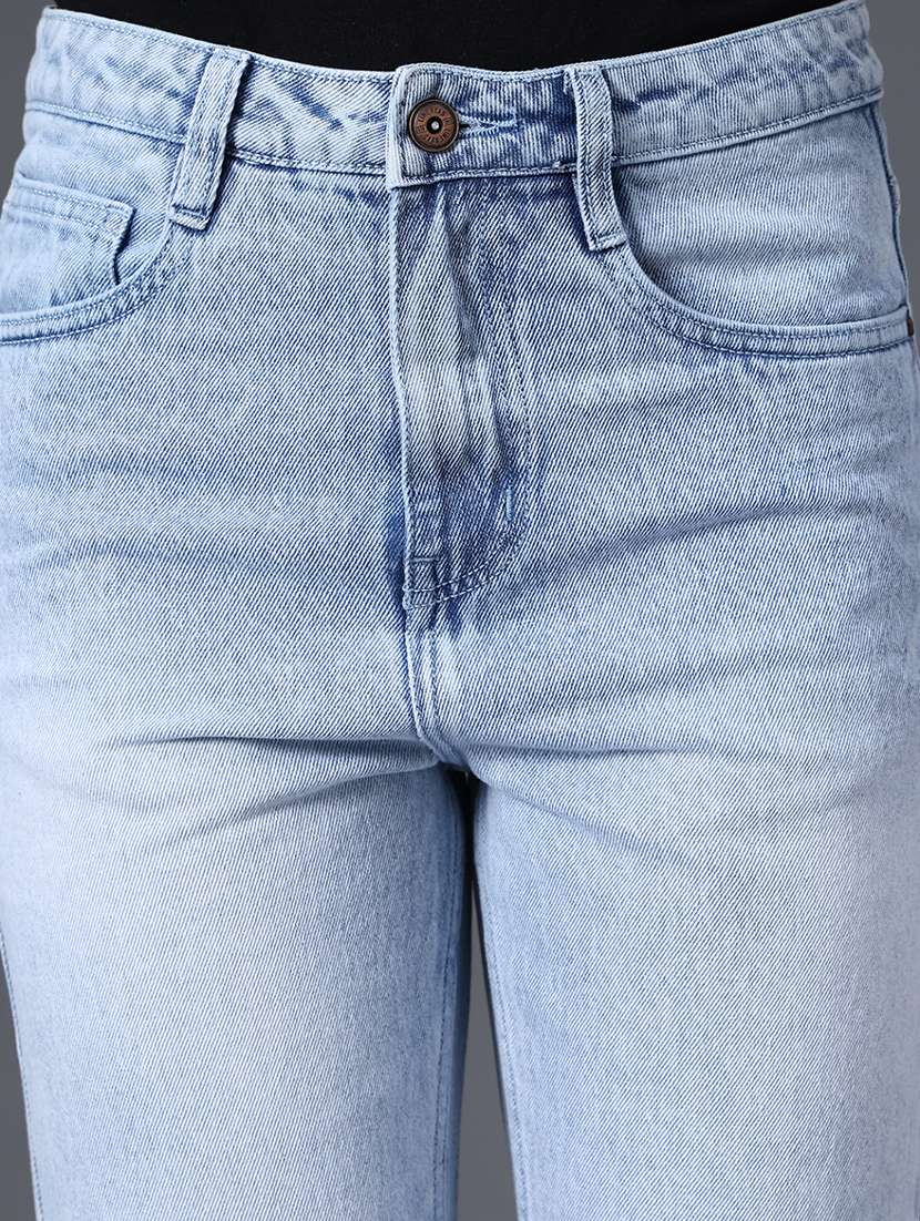 women solid mid rise slash knee jean - 22011508 -  Standard Image - 2