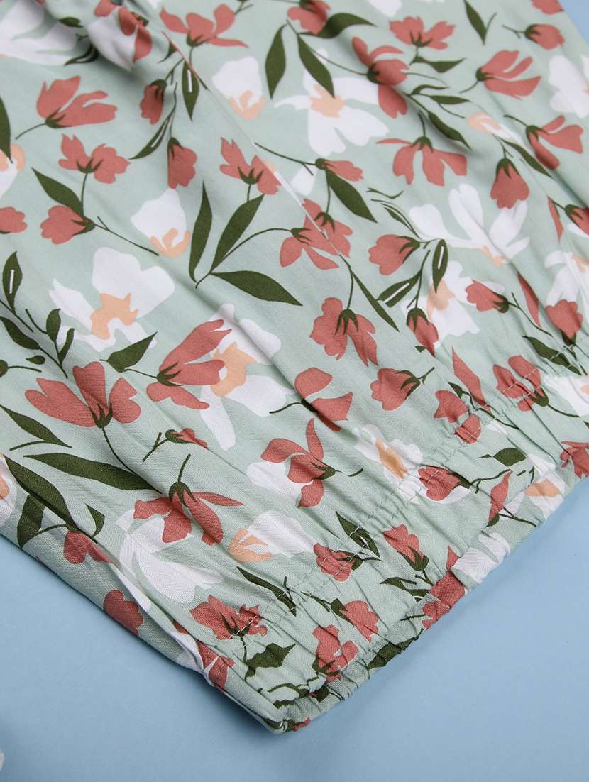 girls printed mid rise palazzo  - 22011600 -  Standard Image - 2