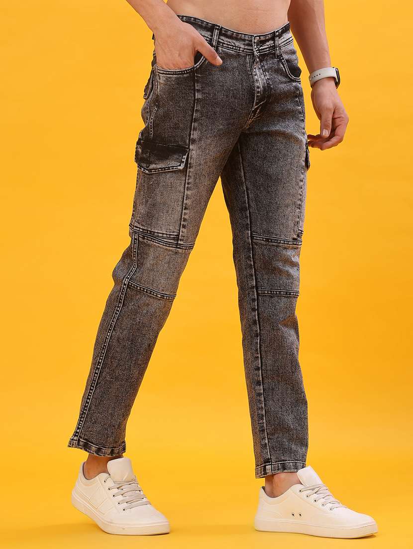 men solid mid rise cargo - 22011603 -  Standard Image - 2