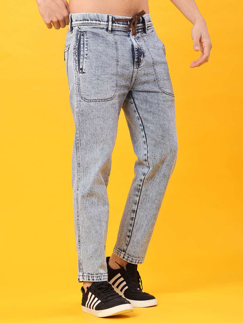 men solid mid rise slim fit jean - 22011605 -  Standard Image - 2