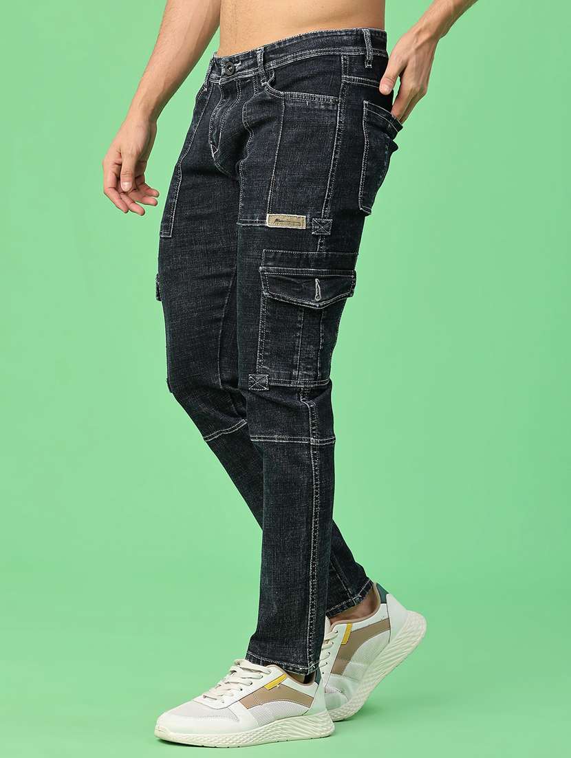 men solid mid rise regular fit cargo - 22011612 -  Standard Image - 2