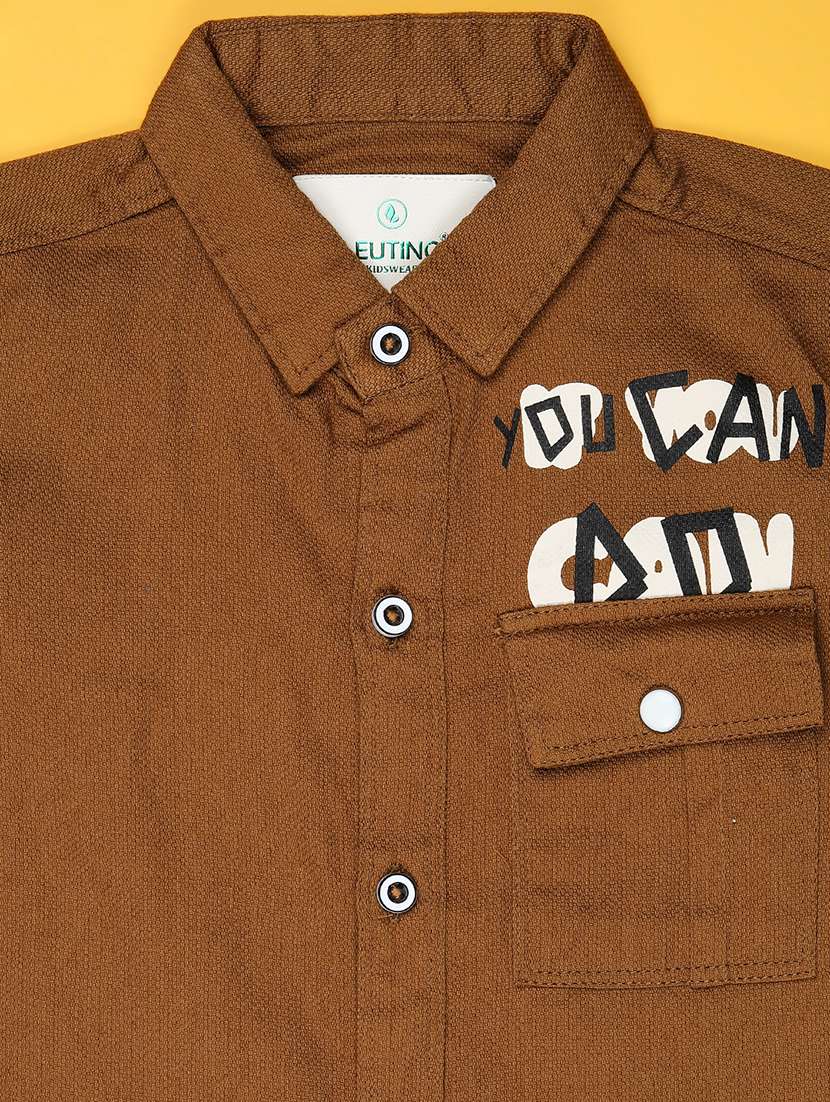 boys placement print long sleeve casual shirt - 22011636 -  Standard Image - 2