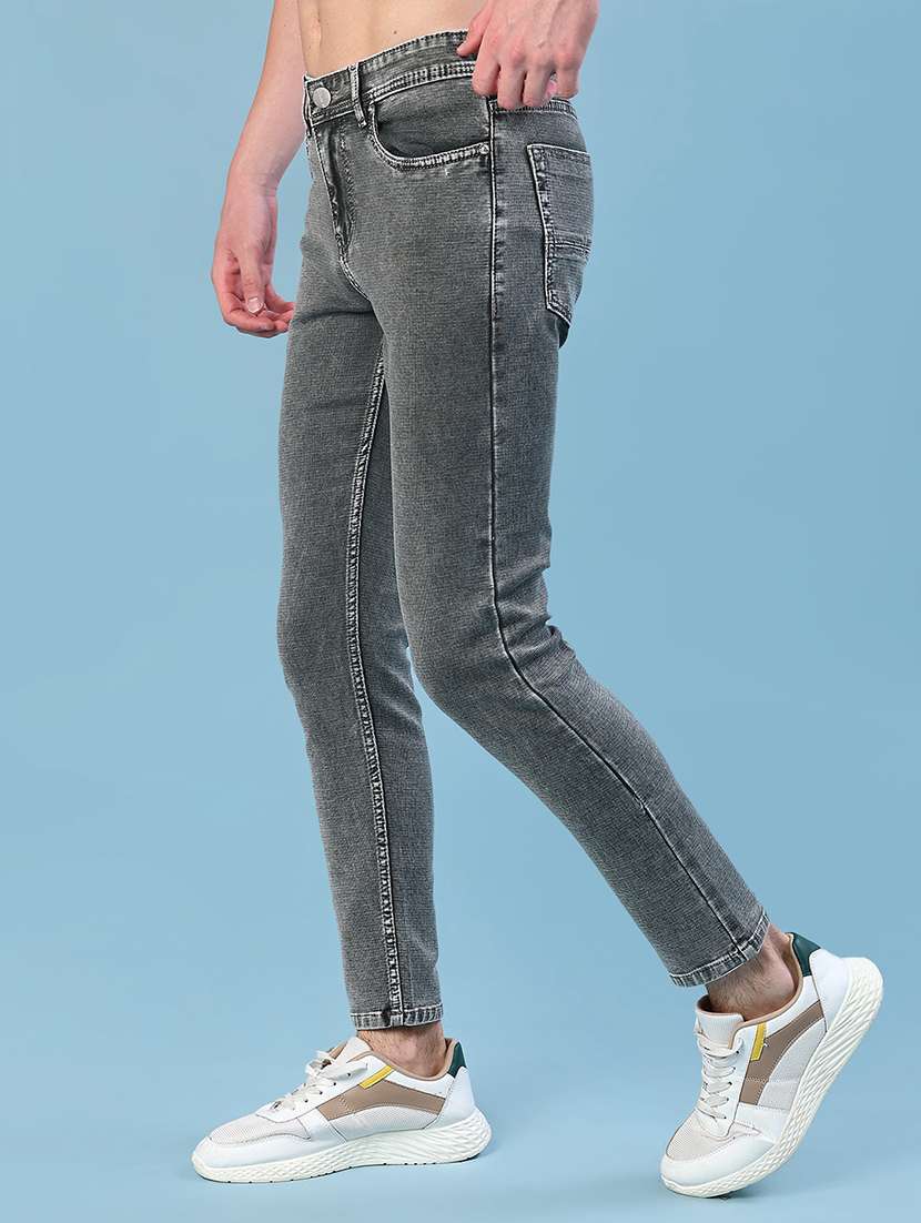 men plain mid rise full length jeans - 22011657 -  Standard Image - 2