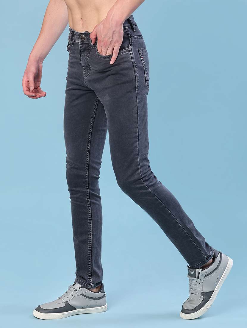 men plain mid rise full length jeans - 22011777 -  Standard Image - 2