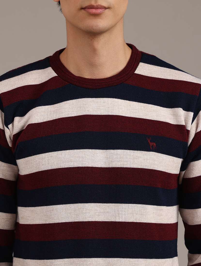 men striped long sleeve regular fit pullover  - 22011786 -  Standard Image - 2