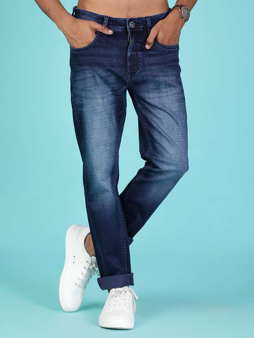 men solid mid rise tapered fit jeans - 22011794 -  Standard Image - 2