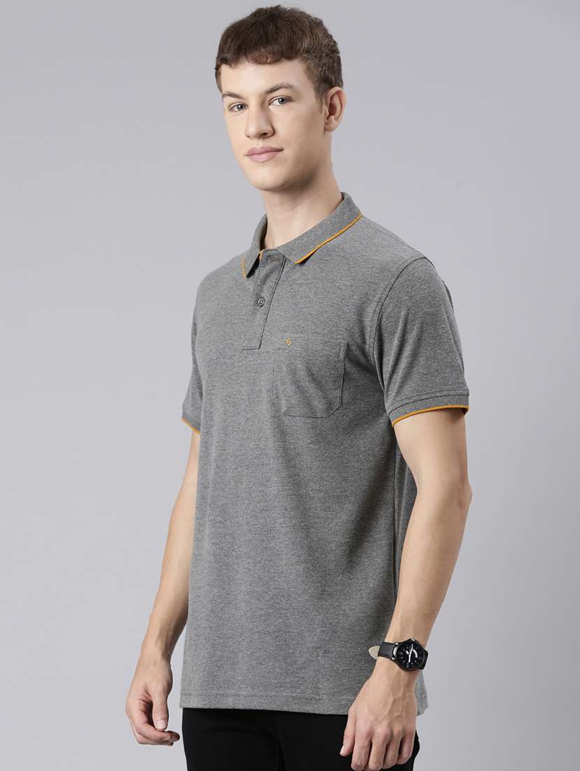 men solid short sleeve regular fit polo t-shirt - 22011945 -  Standard Image - 2