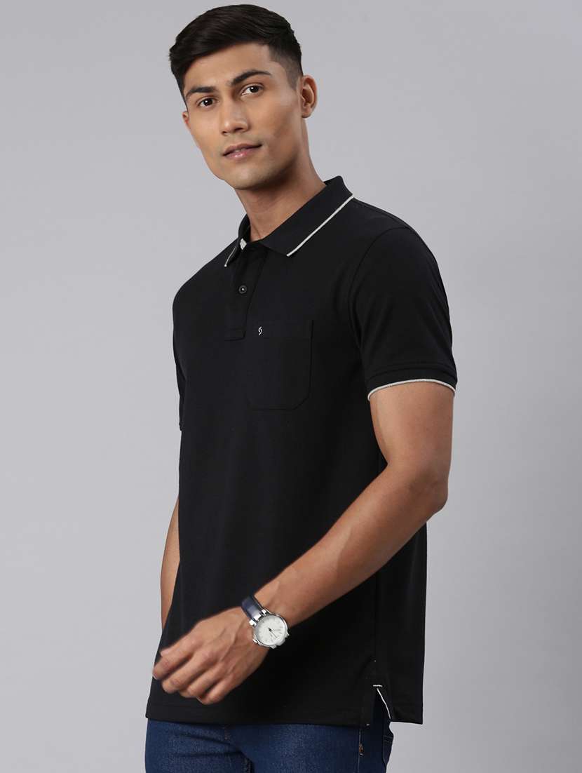 men solid short sleeve regular fit polo t-shirt - 22011946 -  Standard Image - 2