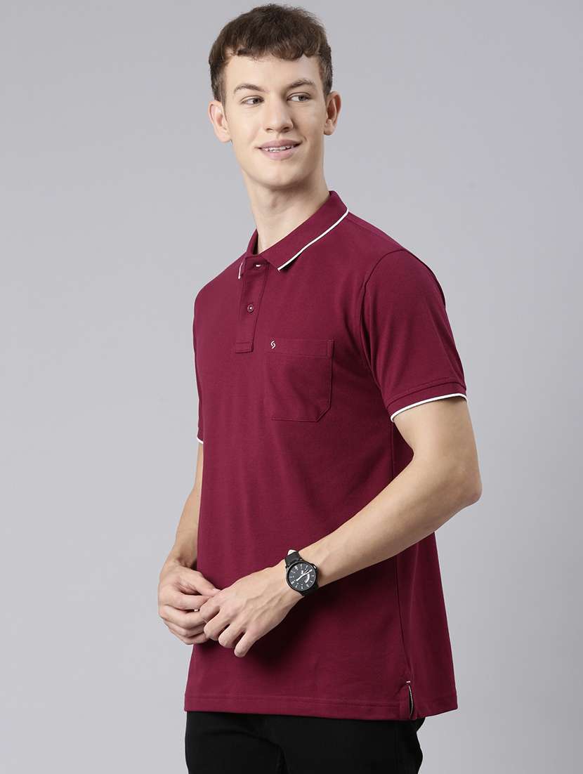men solid short sleeve regular fit polo t-shirt - 22011947 -  Standard Image - 2