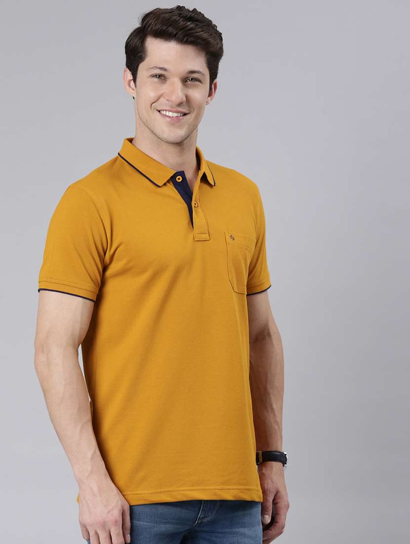 men solid short sleeve regular fit polo t-shirt - 22011948 -  Standard Image - 2