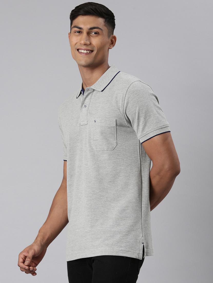 men solid short sleeve regular fit polo t-shirt - 22011949 - Standard Image - 2