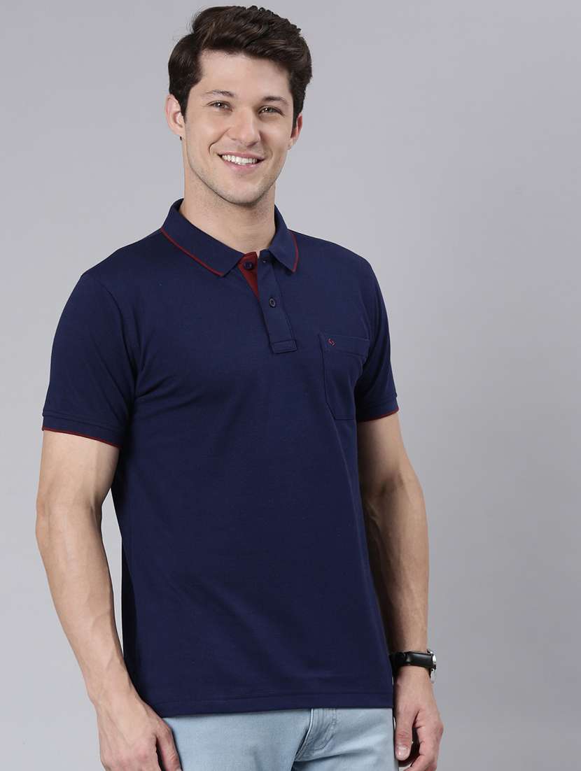 men solid short sleeve regular fit polo t-shirt - 22011950 -  Standard Image - 2