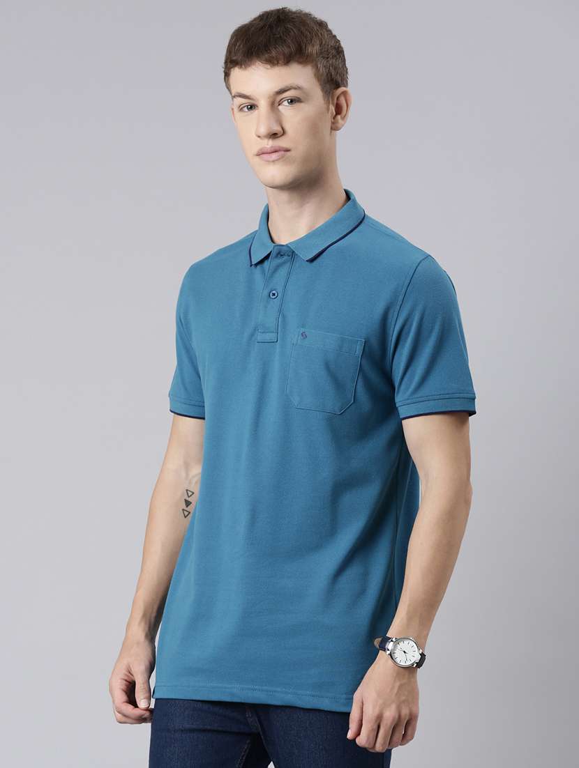 men solid short sleeve regular fit polo t-shirt - 22011951 -  Standard Image - 2