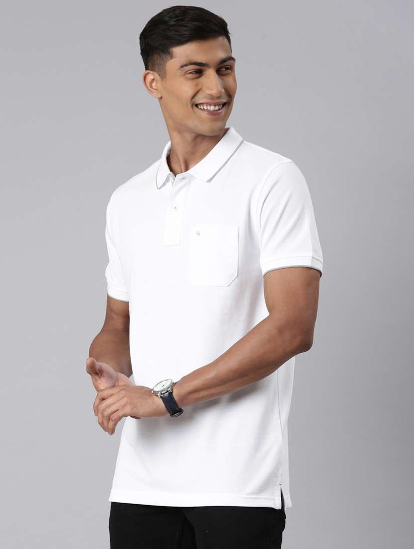 men solid short sleeve regular fit polo t-shirt - 22011955 -  Standard Image - 2