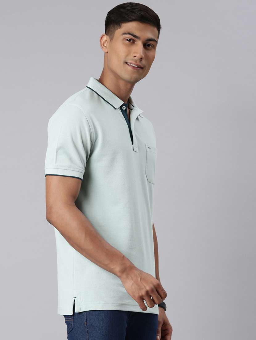 men solid short sleeve regular fit polo t-shirt - 22011956 -  Standard Image - 2