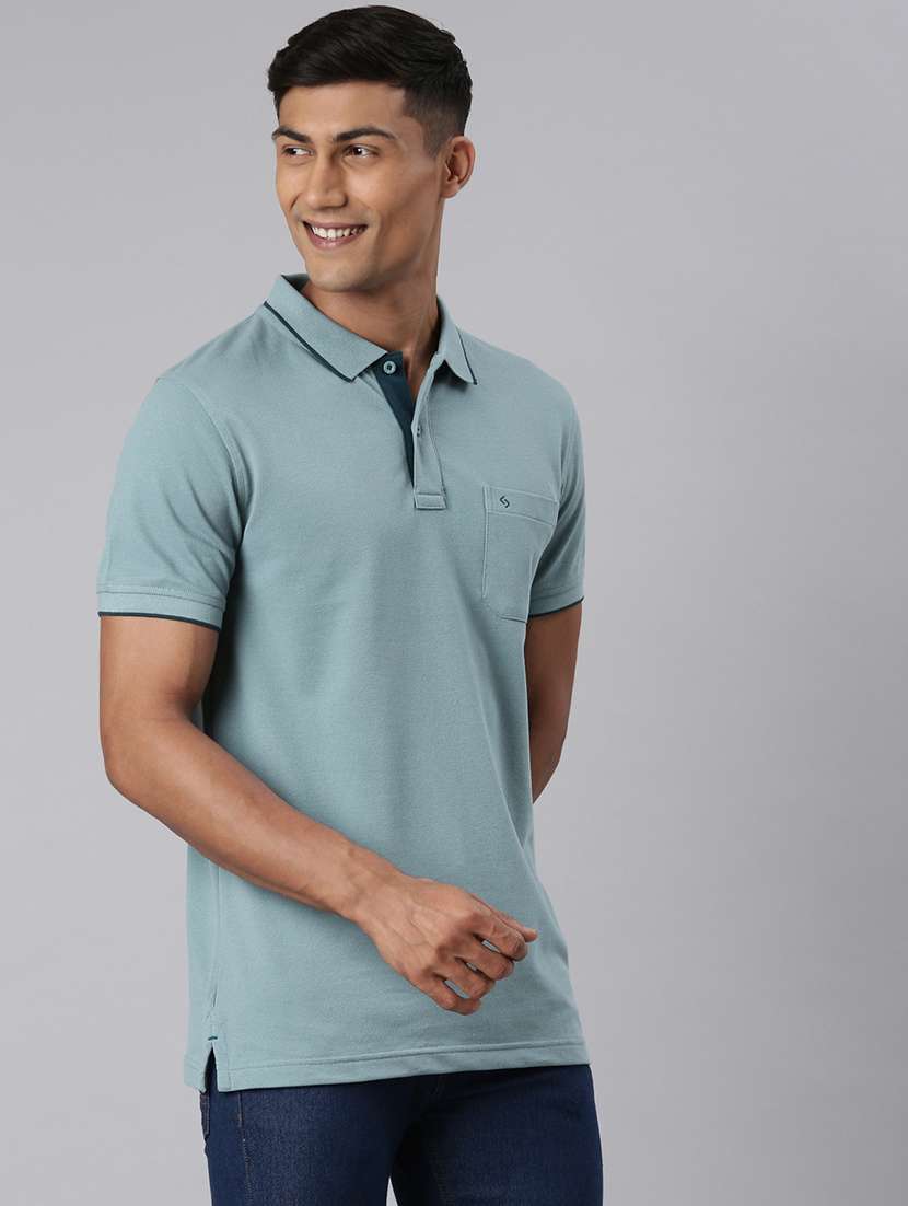 men solid short sleeve regular fit polo t-shirt - 22011957 -  Standard Image - 2