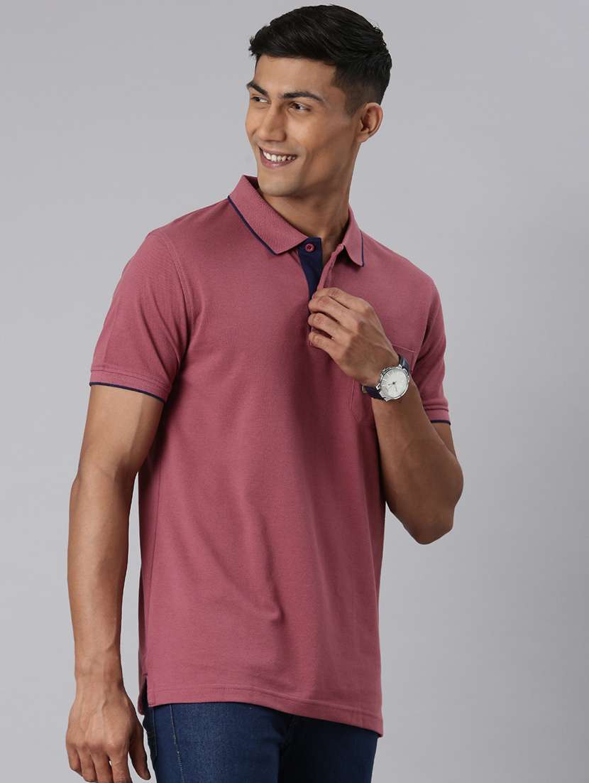 men solid short sleeve regular fit polo t-shirt - 22011958 -  Standard Image - 2