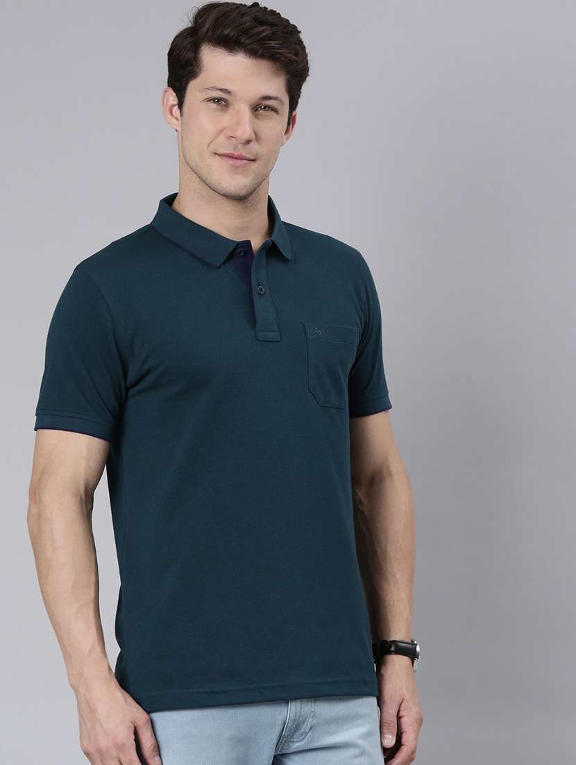 men solid short sleeve regular fit polo t-shirt - 22011960 -  Standard Image - 2
