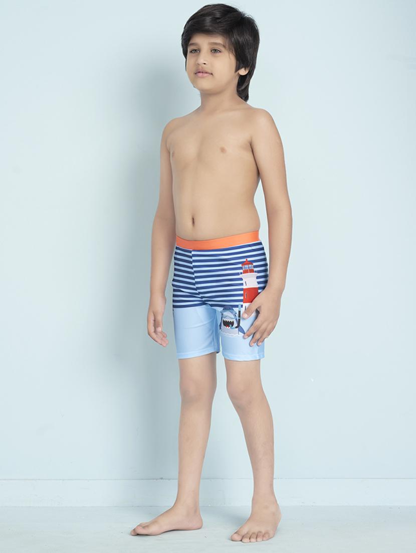 boys printed mid rise swimming shorts - 22011973 - Standard Image - 2
