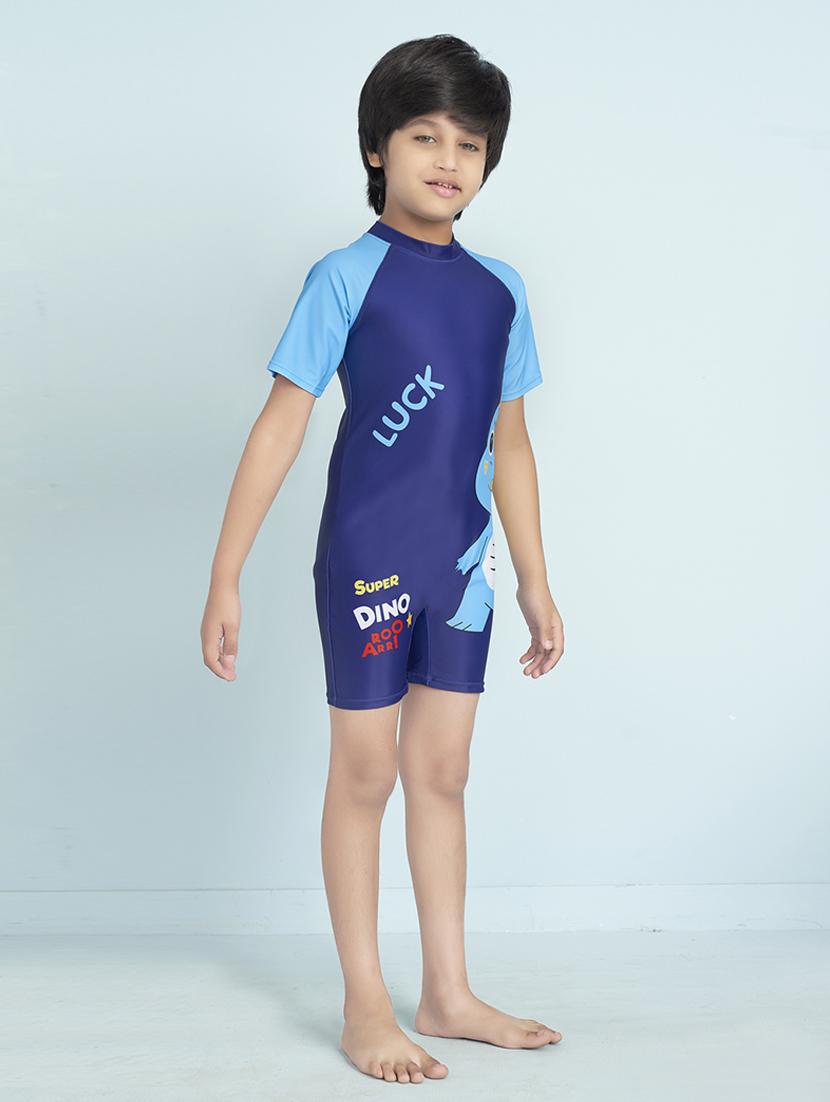 boys printed sports wear round neck swimsuit - 22011977 - Standard Image - 2