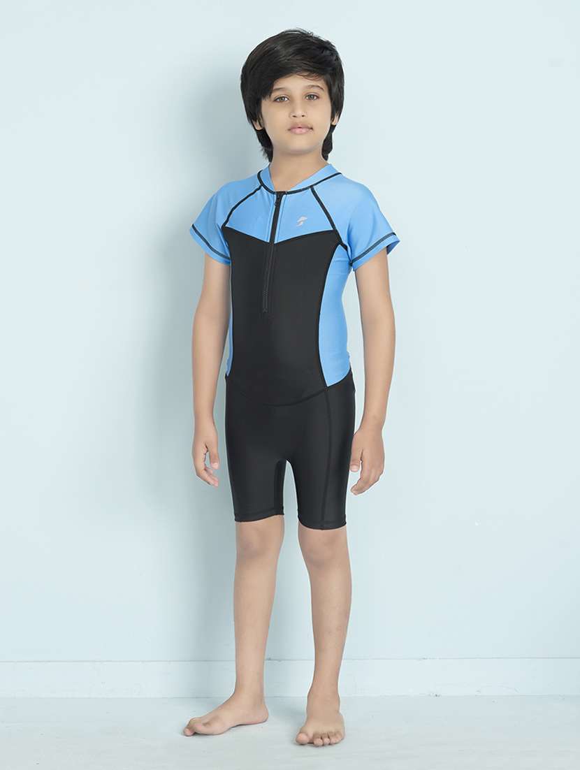 boys color block sports wear round neck swimsuit - 22011982 -  Standard Image - 2