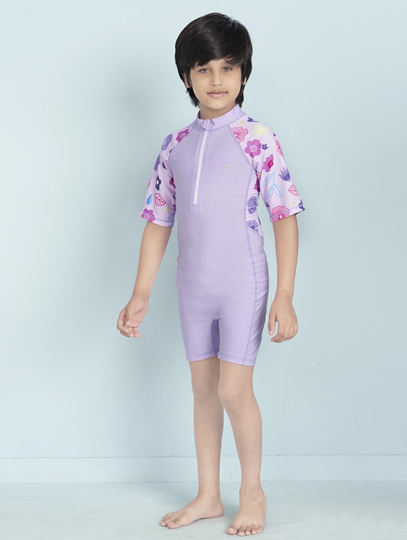 boys printed sports wear round neck swimsuit with goggles - 22011999 - Standard Image - 2