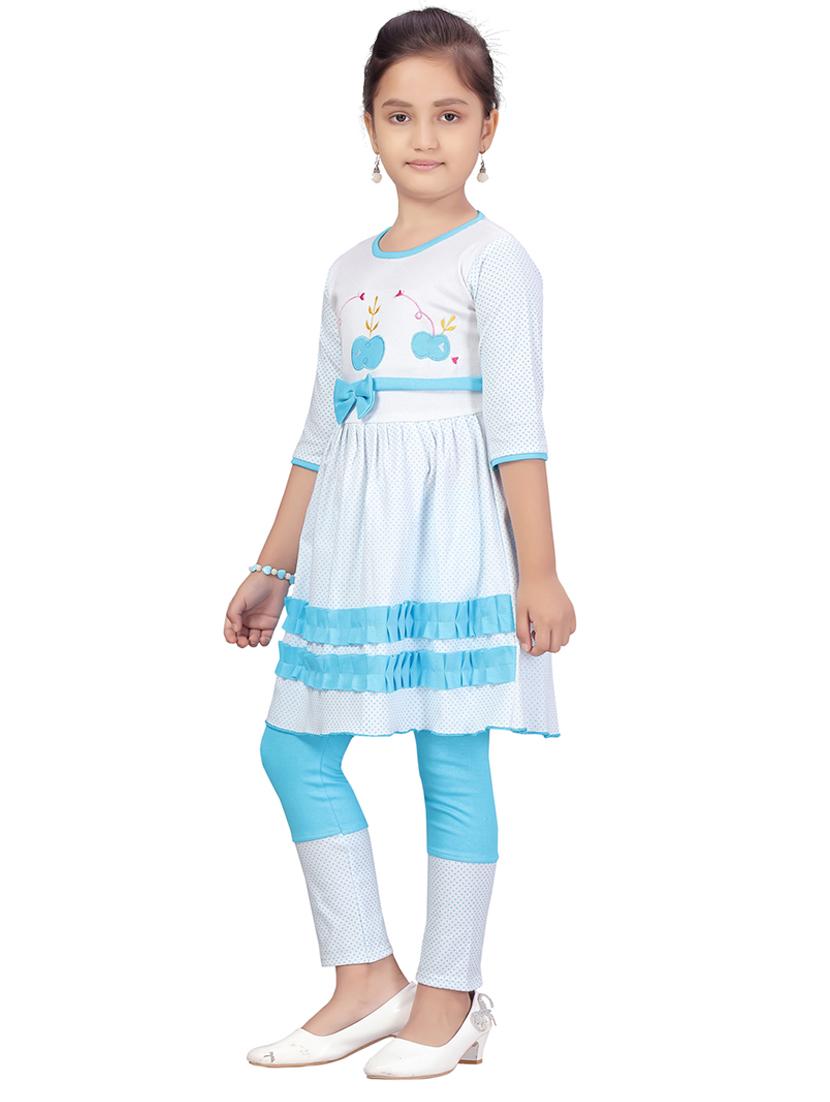 girls printed round neck full length set - 22012008 - Standard Image - 2