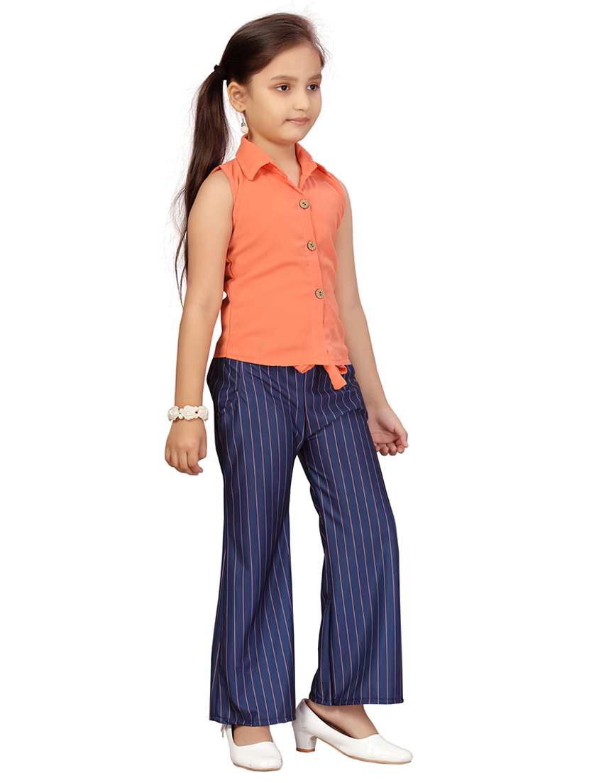 girls striped top and trouser co-ord set - 22012012 -  Standard Image - 2