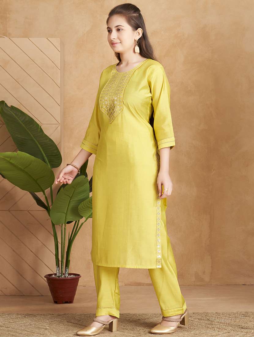 girls embroidered kurta and pant set  - 22012020 -  Standard Image - 2