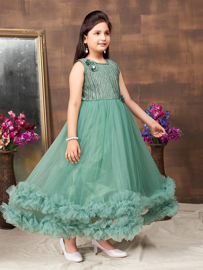 girls solid sleeveless fit & flare maxi dress - 22012079 - Standard Image - 2