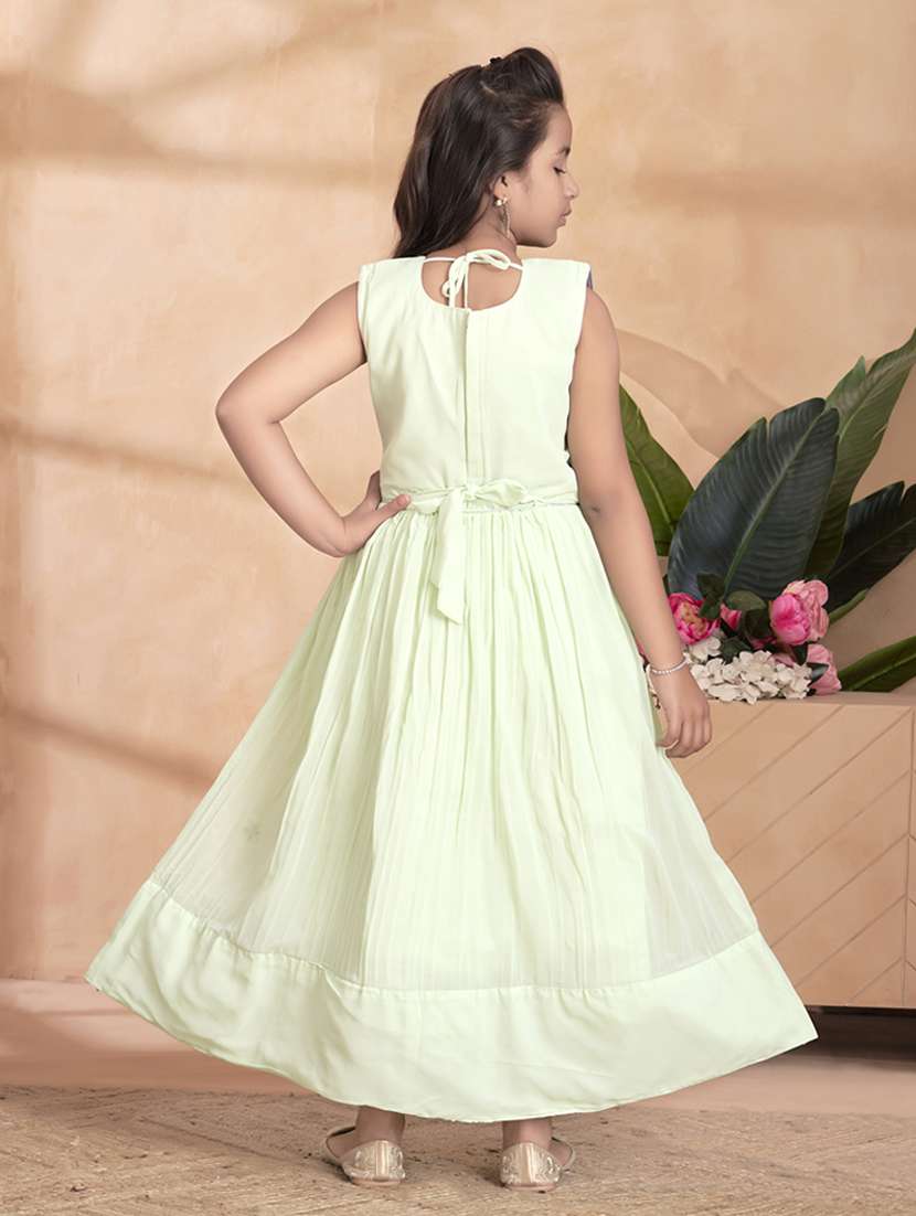 girls embroidered sleeveless fit & flare gown - 22012100 -  Standard Image - 2