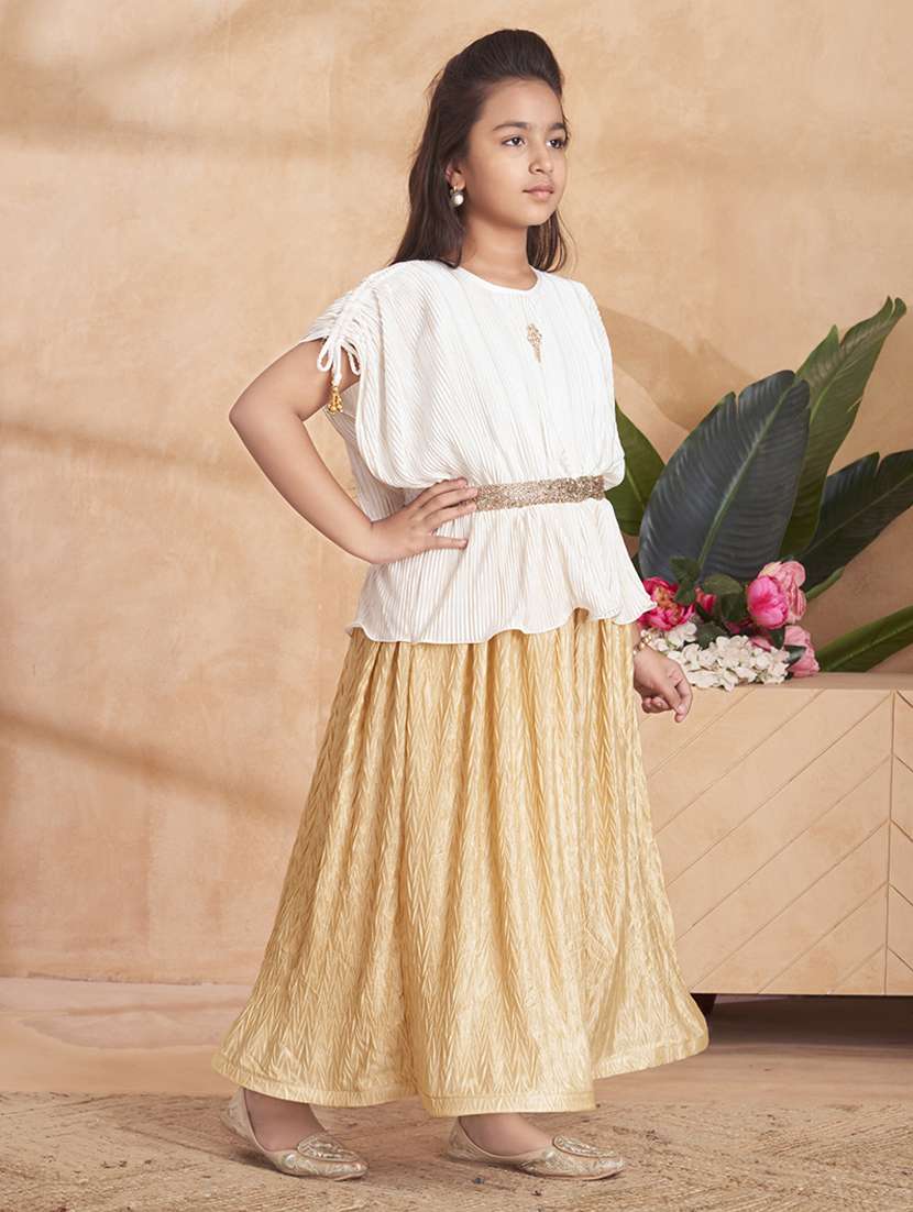 girls solid kimono sleeve fit & flare dress - 22012108 -  Standard Image - 2