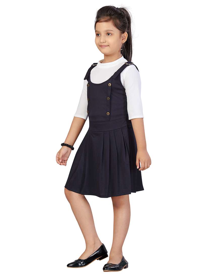 women solid three quartere sleeve fit and flared dress - 22012114 -  Standard Image - 2