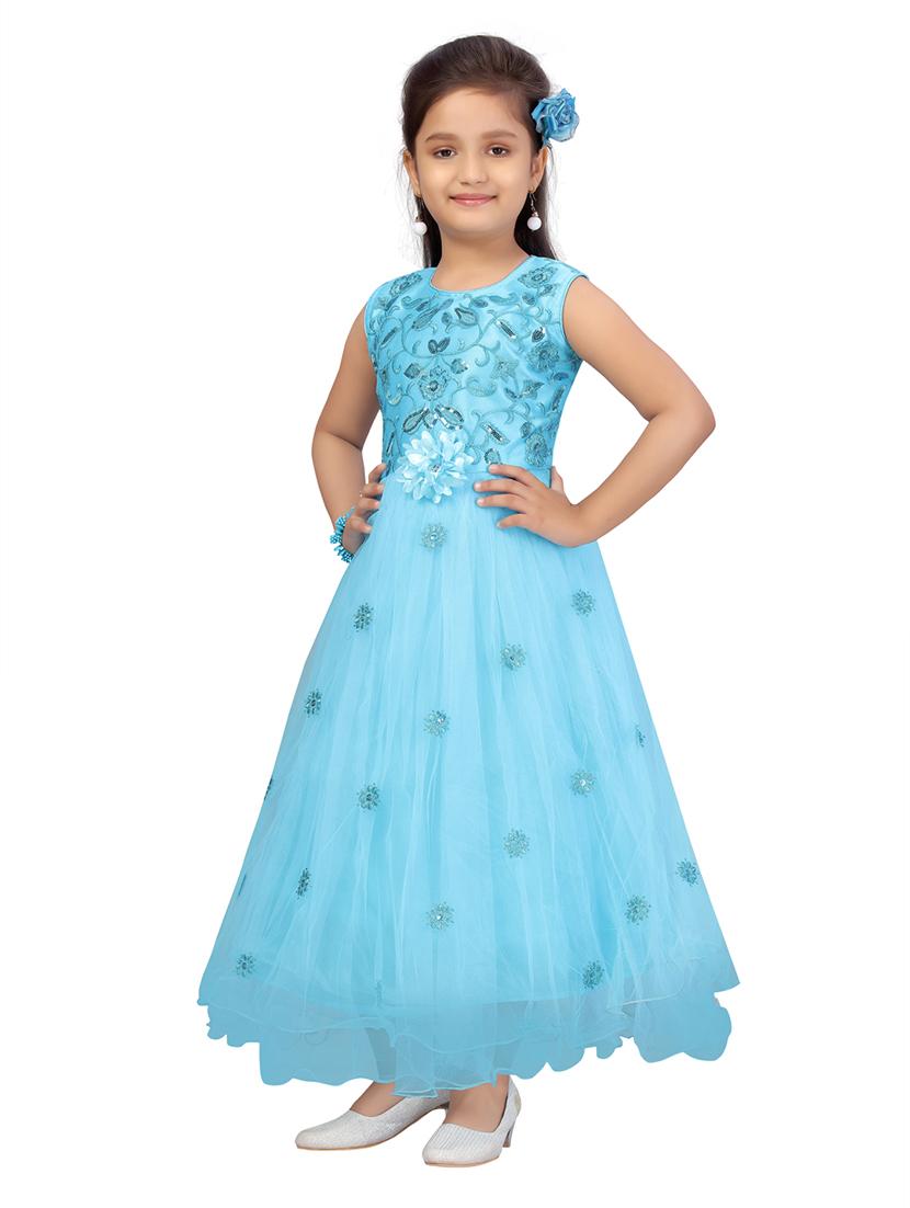 girls embroidered sleeveless fit & flare dress - 22012123 - Standard Image - 2