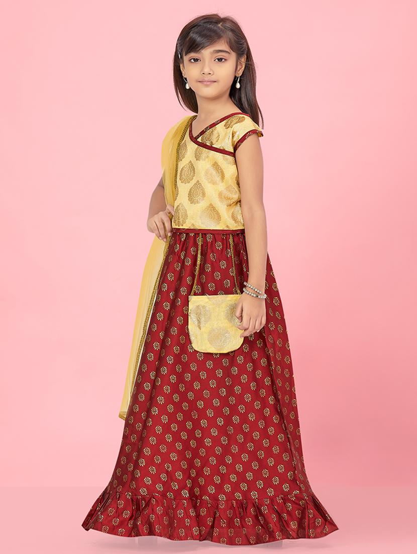 girl foil print lehenga choli set - 22012152 - Standard Image - 2