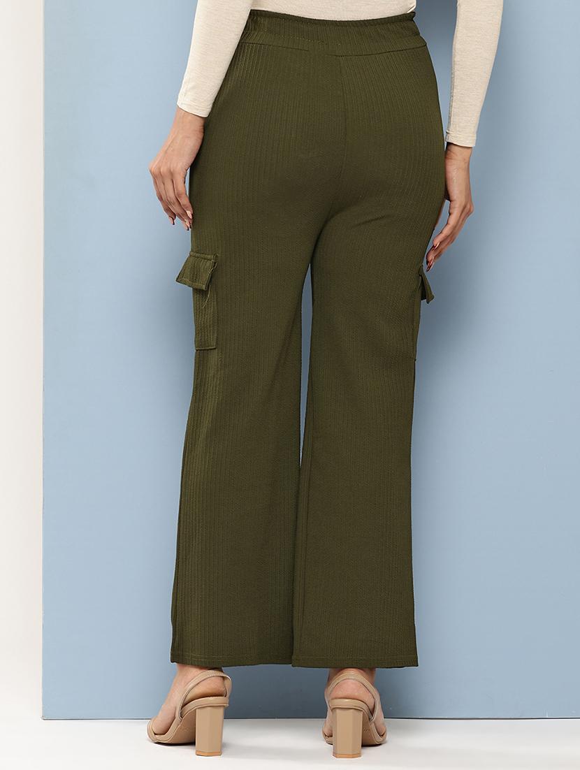 girls solid mid rise relaxed fit cargo - 22012170 - Standard Image - 2
