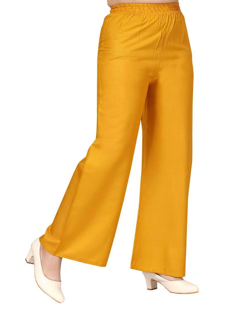 girls solid mid rise flared palazzo - 22012179 -  Standard Image - 2