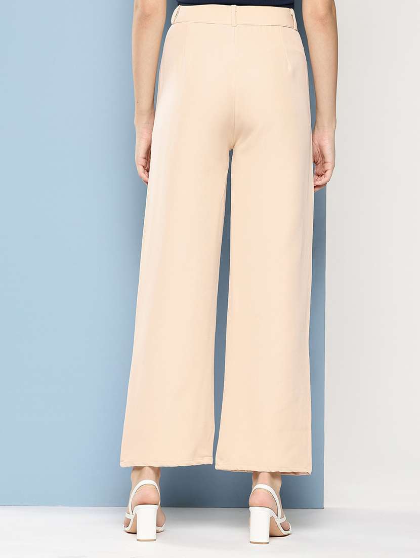 girls solid high rise straight trouser - 22012183 -  Standard Image - 2