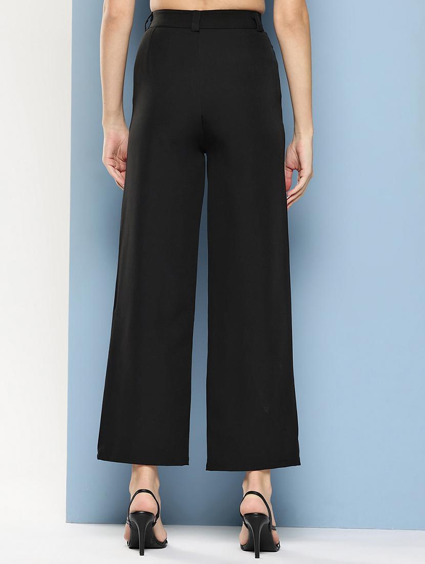 girls solid high rise straight trouser - 22012187 - Standard Image - 2