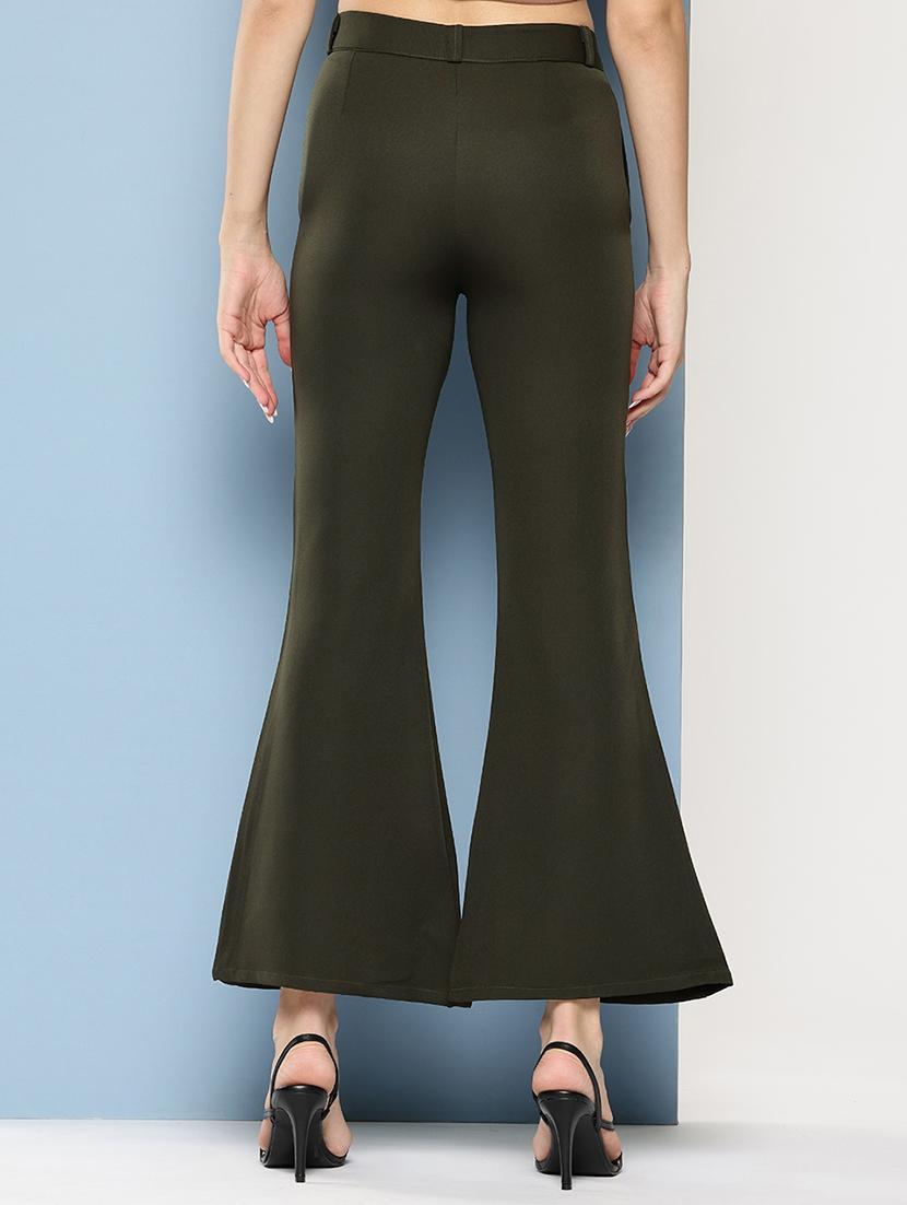 girls solid mid rise bootcut trouser - 22012190 - Standard Image - 2