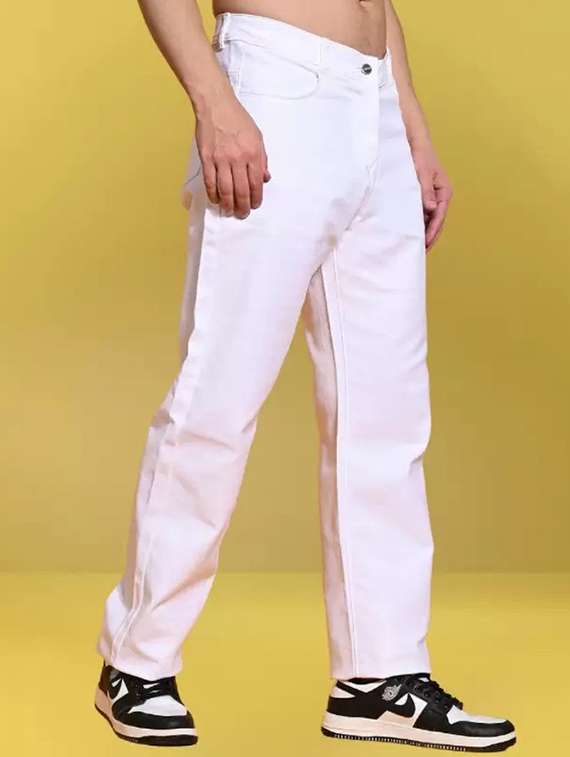 men mid rise straight fit jeans